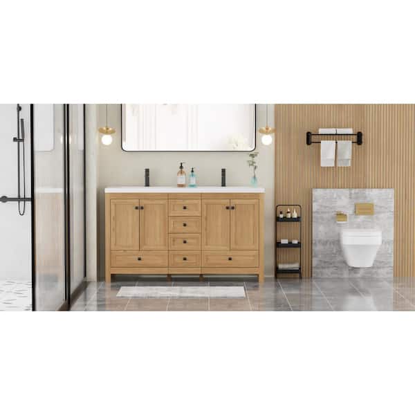 eclife 60 in. W x 18 in. D x 34 in. H Double Sinks Freestanding