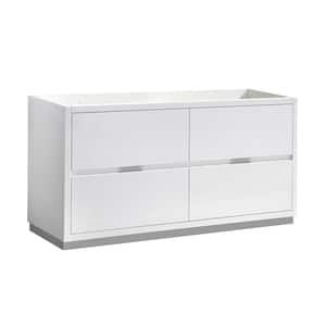 Valencia 60 in. W Bathroom Double Vanity Cabinet in Glossy White
