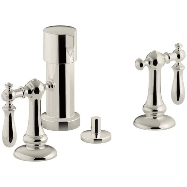 KOHLER Artifacts Swing Lever 2-Handle Bidet Faucet in Vibrant Polished Nickel