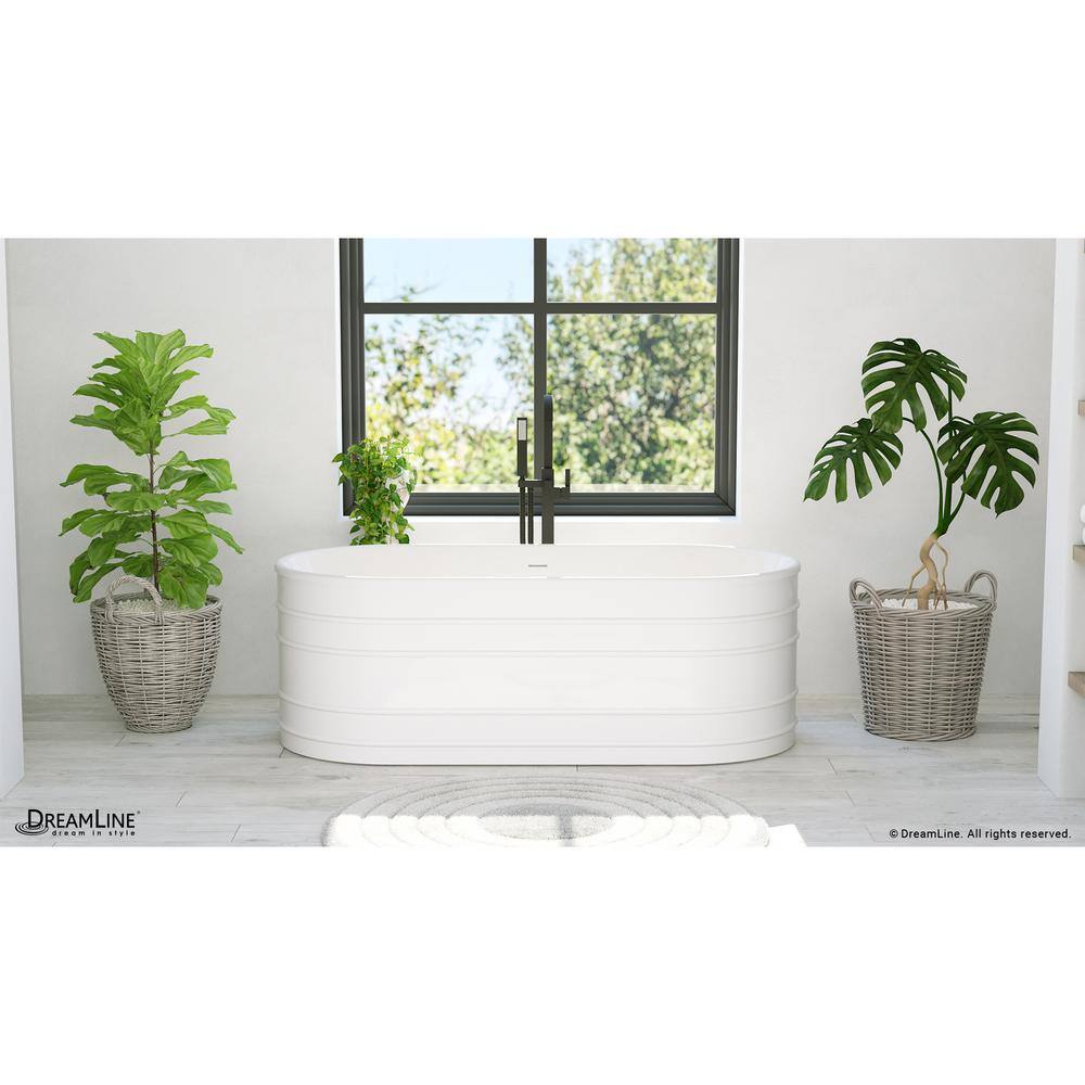 Infinity Z 67" White Acrylic Freestanding Soaking Bathtub