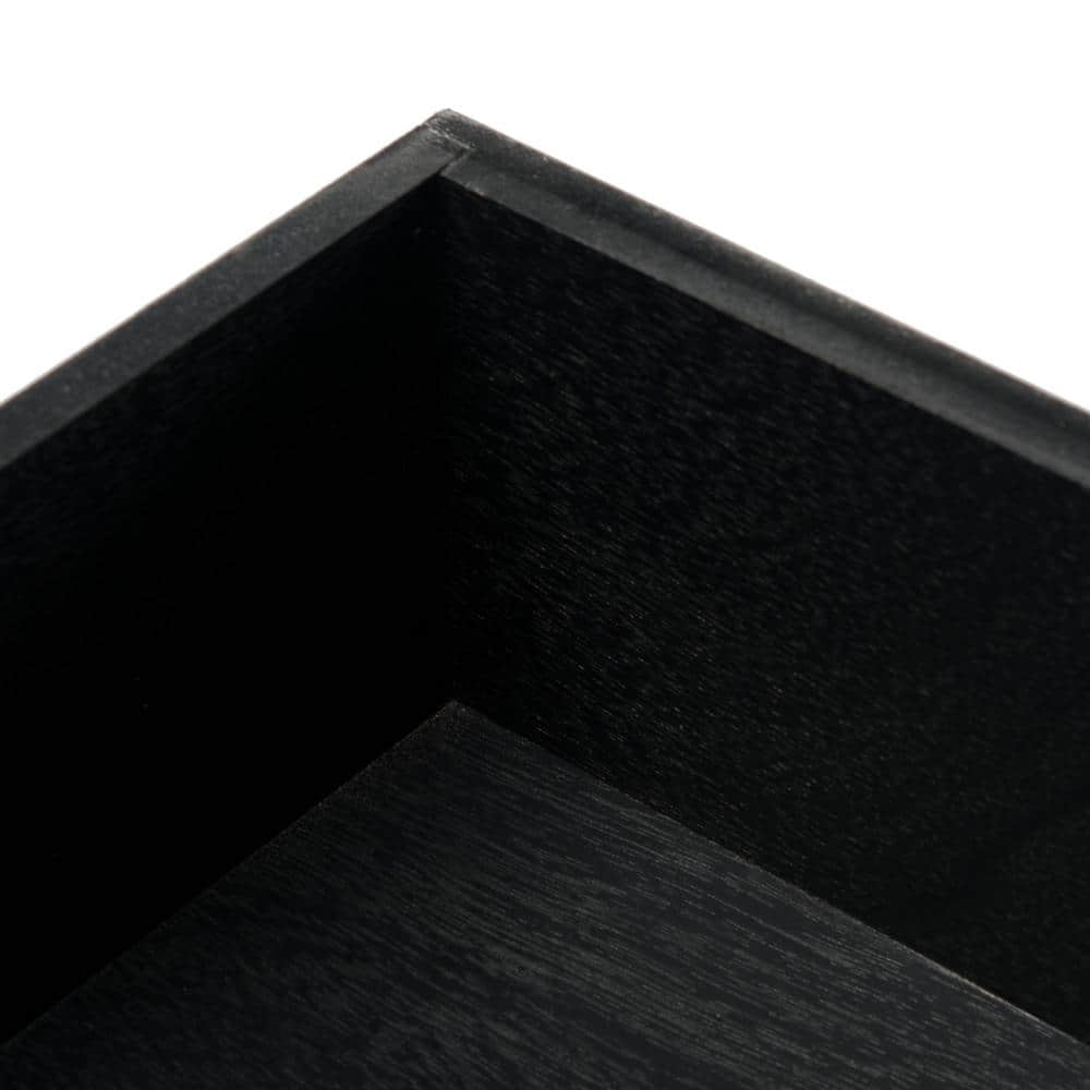Elegant Carved Black Wood Writing Desk with Dual Storage Drawers