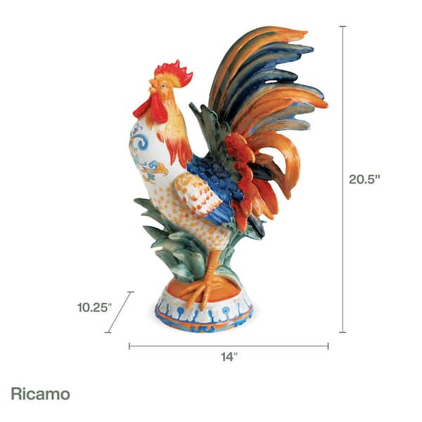 FITZ and FLOYD Ricamo Rooster Figurine, 20.5 in. 5291783 - The