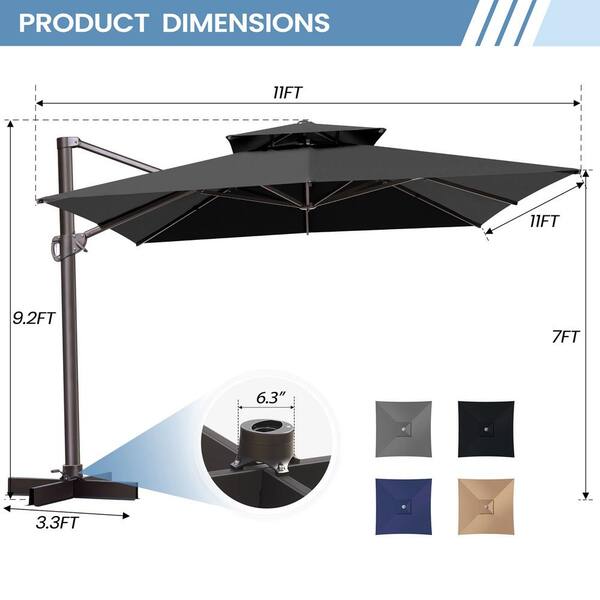 Crestlive Products 11 ft. Outdoor Double Top Square