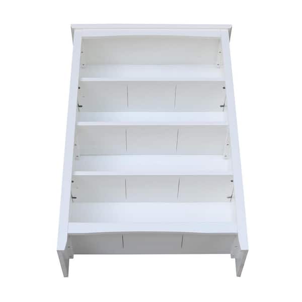 International Concepts 48 in. White Wood 4-shelf Standard Bookcase