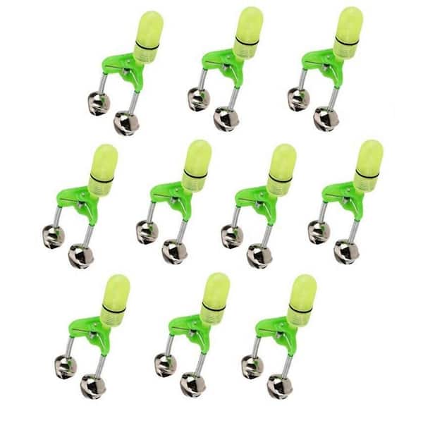 ITOPFOX Fishing Rod Bells LED Light Clips with Twin Bells Ring