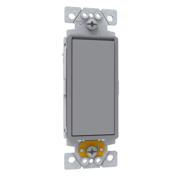 X Series 20 Amp Single Pole Switch Module Rocker Back Wire Light Switch Matte Gray