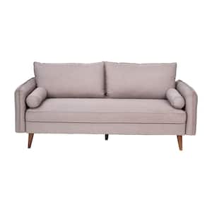 72 in. Taupe Fabric Seat Sofa