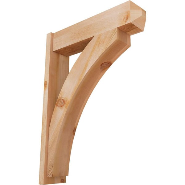 Ekena Millwork 8 in. x 44 in. x 32 in. Western Red Cedar Thorton Craftsman Rough Sawn Outlooker