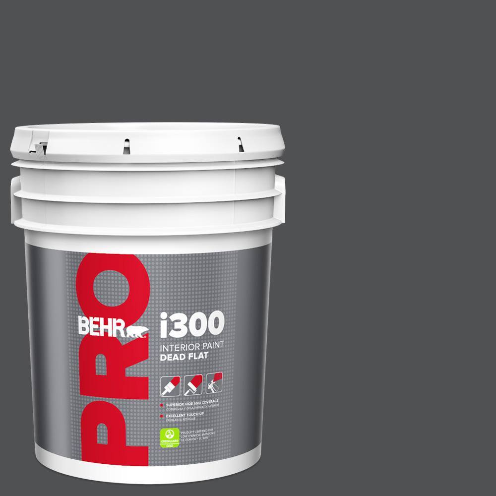 BEHR PRO 5 Gal. #PPU18-01 Cracked Pepper Dead Flat Interior Paint ...