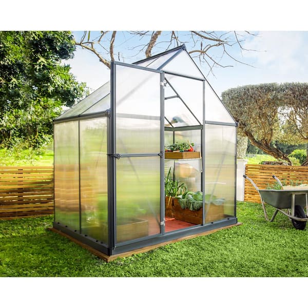 Mythos 6 ft. x 4 ft. Gray/Clear DIY Greenhouse Kit