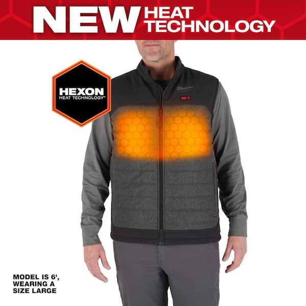 Milwaukee Men's X-Large M12 12-Volt Lithium-Ion Cordless Axis Gray Heated Quilted Vest Kit with One 2.0 Ah Battery and Charger