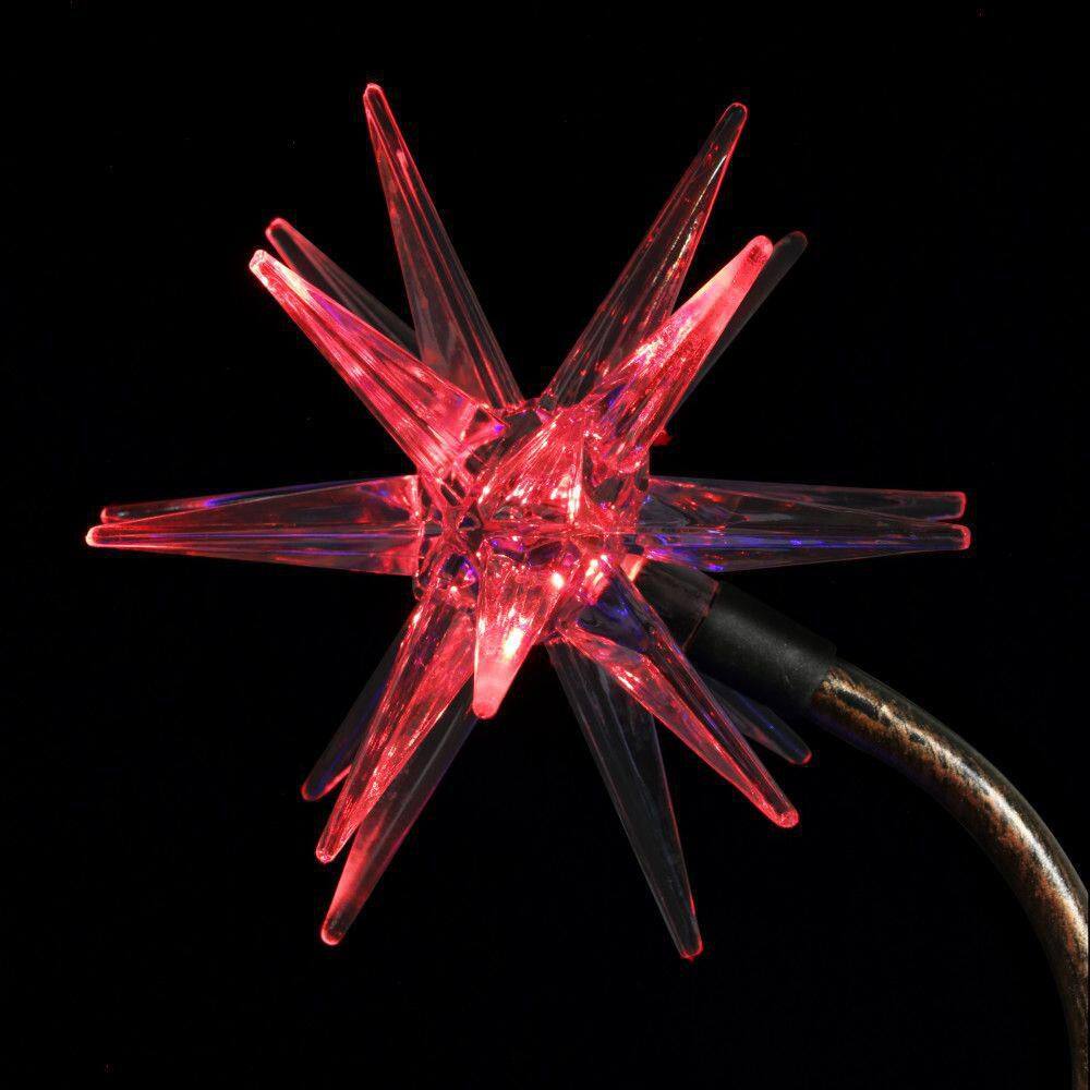 Patriotic Solar Triple Starburst Garden Stake with LED Lights