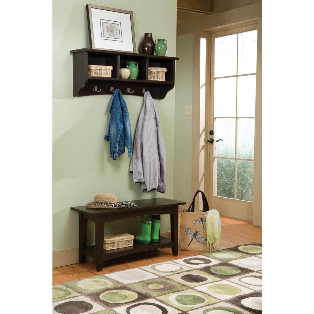 Shaker Cottage Chocolate Hall Tree with Storage
