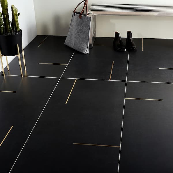 Ivy Hill Tile Chord Leather Black 23.62 in. x 23.62 in. Matte