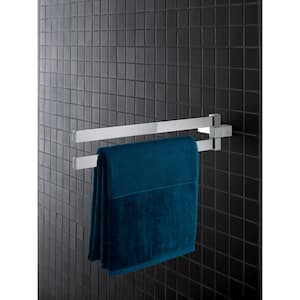 Selection Cube 15 in. Double Towel Bar in Starlight Chrome