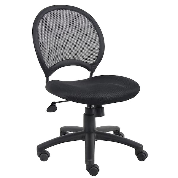 BOSS Office Products Black Armless Mesh Desk Chair