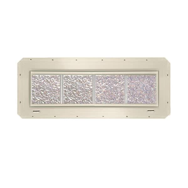 31.75 in. x 9.25 in. x 3.25 in. Ice Pattern Glass Block Window with Almond Colored Vinyl Nailing Fin