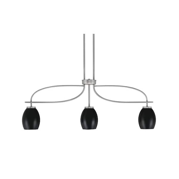Unbranded Olympia 13.75 in. 3-Light Chandelier Graphite Matte Black Metal Shade