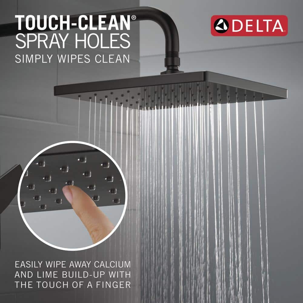 Matte Black Modern Square Rainfall Shower Faucet Set