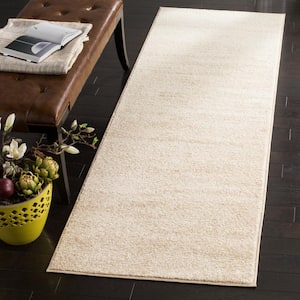 Adirondack Champagne/Cream 3 ft. x 20 ft. Solid Color Striped Runner Rug
