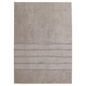 Jayna Power-Loomed Taupe/Gray 2 ft. 6 in. x 8 ft. Abstract Runner Area Rug