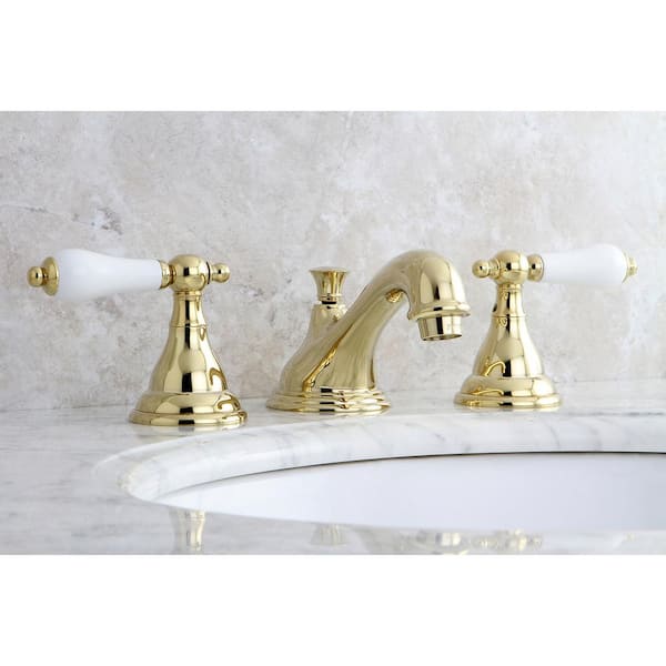 Royale 8 in. Widespread 2-Handle Bathroom Faucet in Polished Brass
