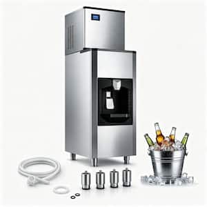 22.2 in. Commercial Ice Maker 650 lbs./24 H Freestanding Stainless Steel Ice Maker Full Size Cubes with 300 lbs. Storage