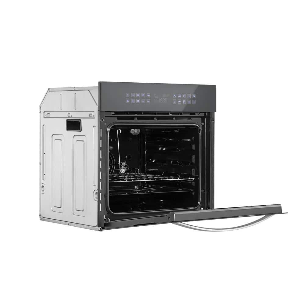 Empava 24 Inch Silver Mirror Glass Convection Wall Oven