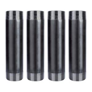 2 in. x 8 in. Black Industrial Steel Grey Plumbing Nipple (4-Pack)