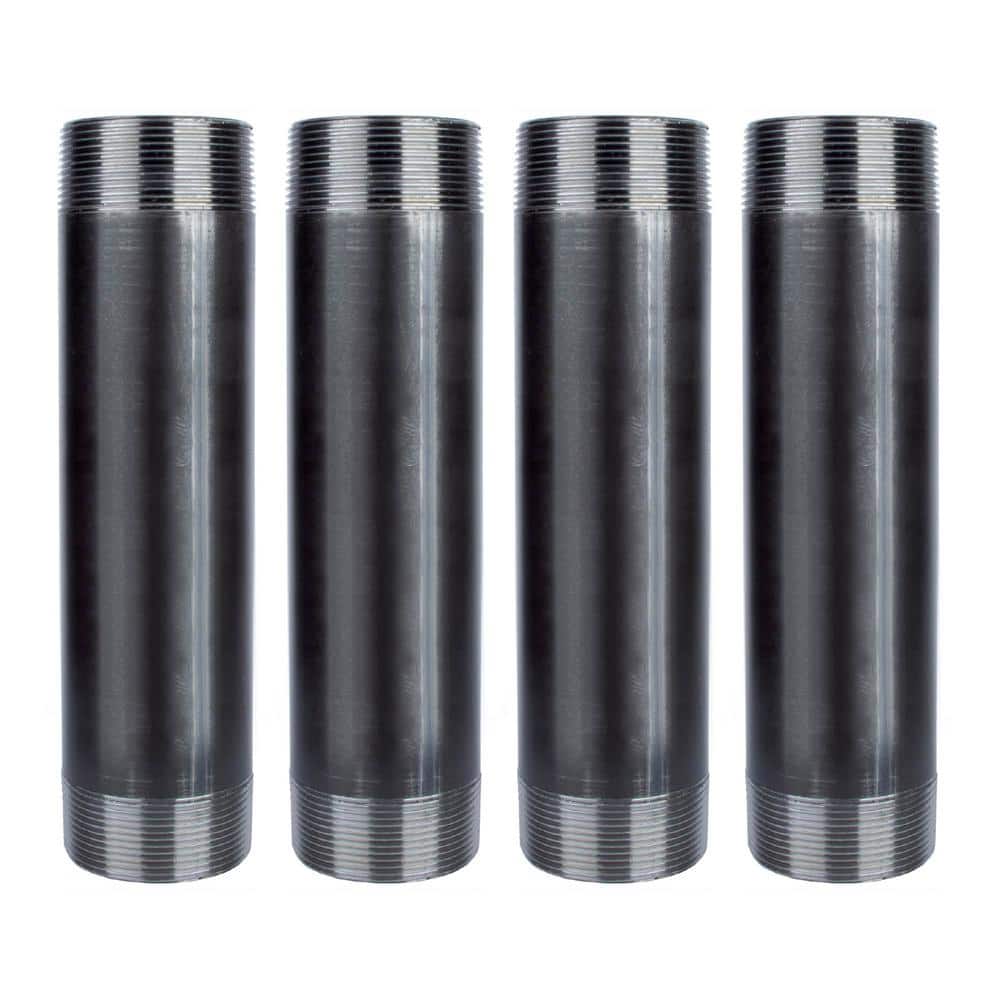 2 in. x 8 in. Black Industrial Steel Grey Plumbing Nipple (4-Pack) price history on PriceWatchPro