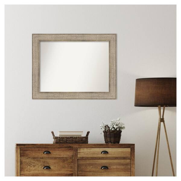 Amanti Art Trellis Silver 36 in. x 28 in. Custom Non-Beveled Wood 