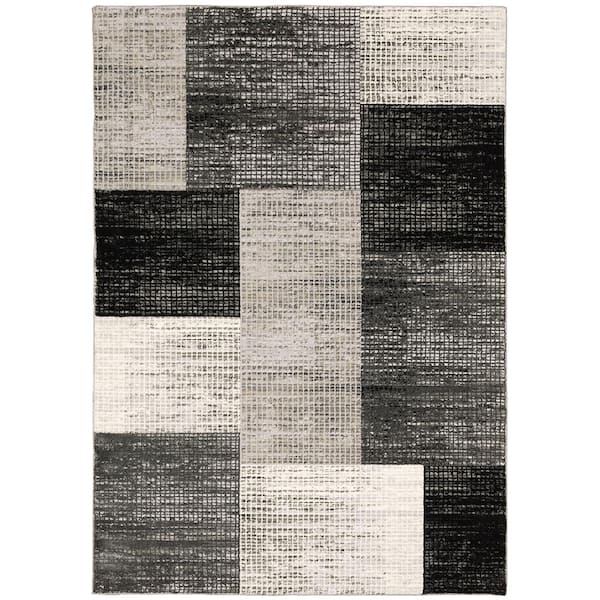 Home Decorators Collection Paramount Gray 5 ft. x 7 ft. Plaid Area Rug