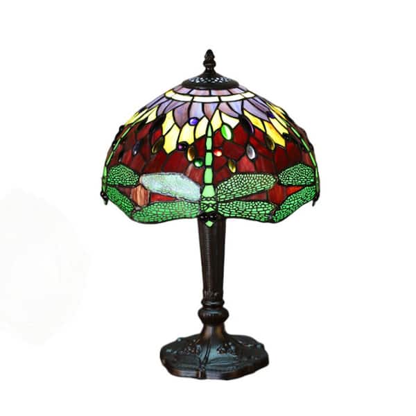Warehouse of Tiffany Platrise 14 in. 1-Light Indoor Multi-Color Finish Table Lamp