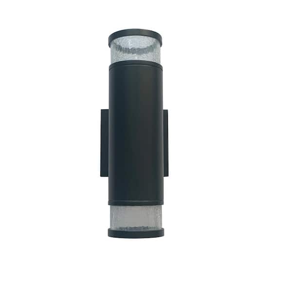 Mediterraneo Barletta Black 1-Light Integrated LED Outdoor Wall Lantern Sconce 1-Pack