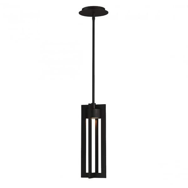 Chamber 16 in. 1-Light Black LED Indoor or Outdoor Pendant