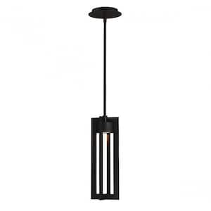 Chamber 16 in. 1-Light Black LED Indoor or Outdoor Pendant