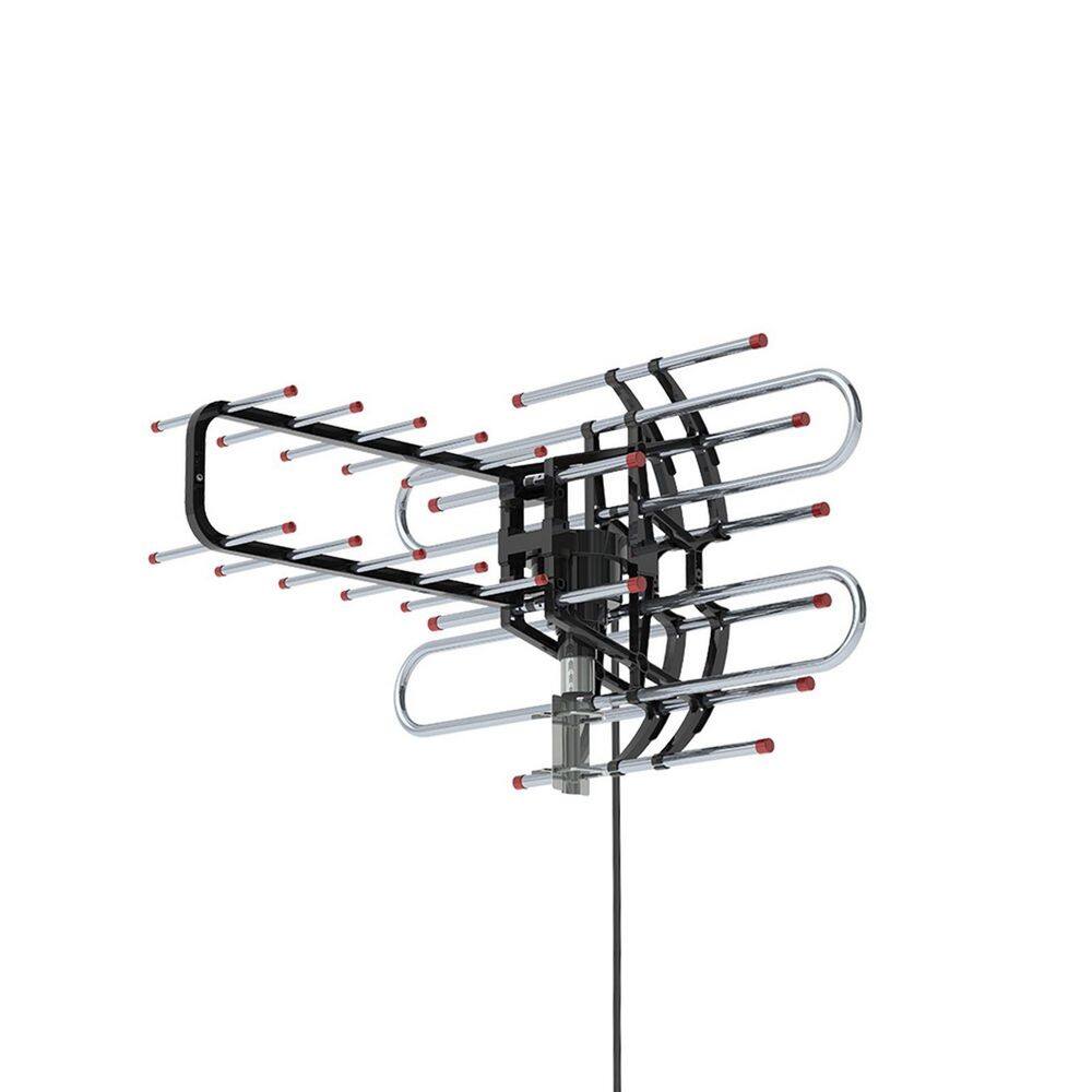 100 mile VHF/UHF Outdoor Antenna 360° Rotation UV Dual Frequency 45-860MHz 22-38dB in Silver