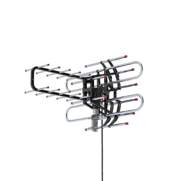 100 mile VHF/UHF Outdoor Antenna 360° Rotation UV Dual Frequency 45-860MHz 22-38dB in Silver