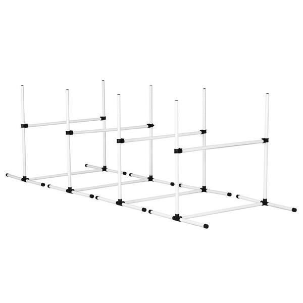 Tunearary Dog Agility Jumps, Adjustable with Carrying Bag, White (4 Pack)