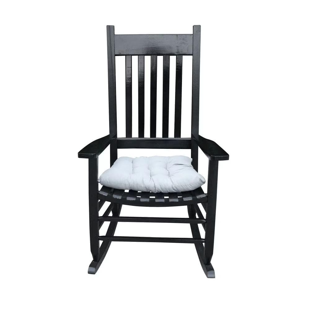 Black Wood Outdoor Rocking Chair, without Mat