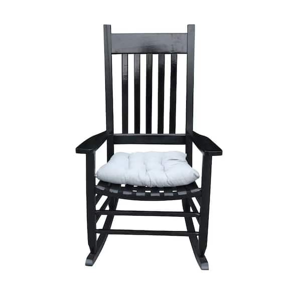 Cubilan Black Wood Outdoor Rocking Chair, without Mat