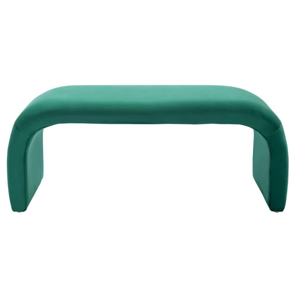 Tenko Luxe Emerald Velvet Modern Glam Accent Bench