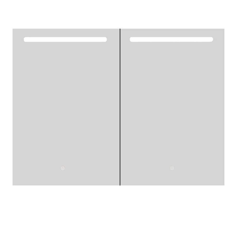 40 in. W x 30 in. H Black Rectangle Aluminum Recessed or Surface Mount Medi