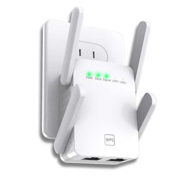 Etokfoks Wi Fi Extender Internet Signal Booster Wireless Repeater with Ethernet Port, White