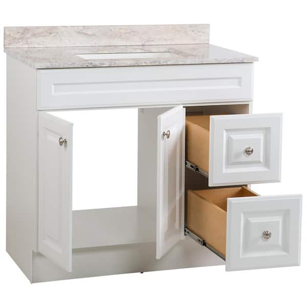 Glacier Bay Glensford 37 in. Single Sink White Bath Vanity