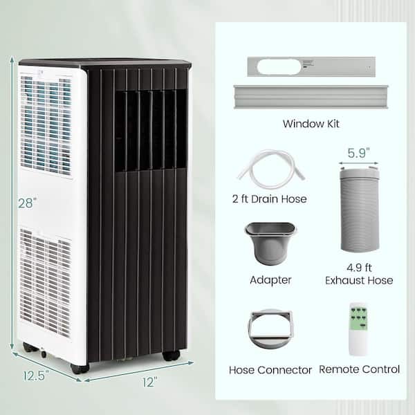 5,200 BTU Portable Air Conditioner Cools 250 Sq. Ft. with Dehumidifier and  Sleep Modein White
