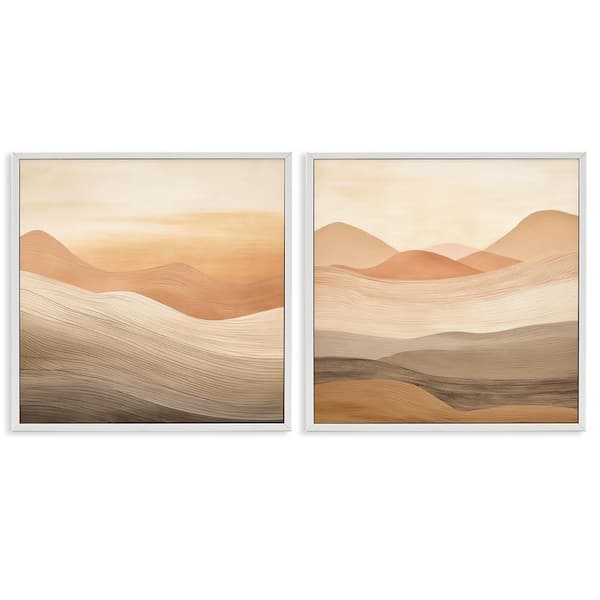 Stupell Industries Sweeping Desert Dunes by Irena Orlov 2 Pieces White Framed Nature Giclee Art Print 17 in. x 17 in.