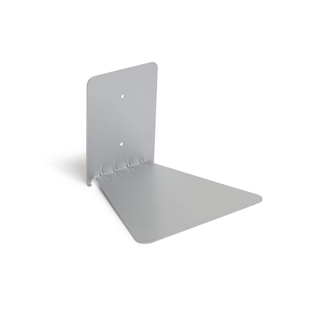 Large Silver Steel Floating Wall Shelf Set