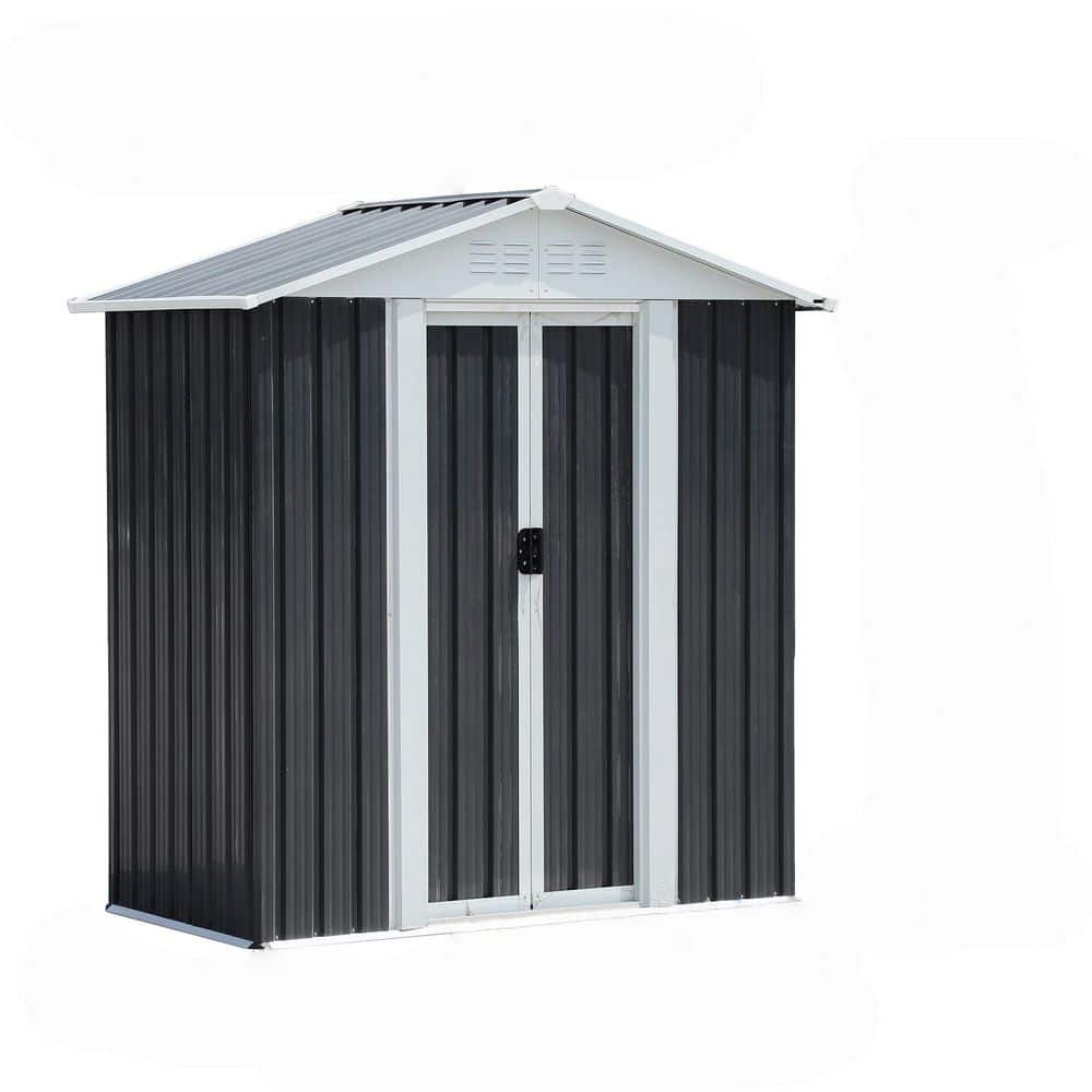 VAMOP Apex Roof 5 ft. W x 3 ft. D Garden Metal Shed with Sliding