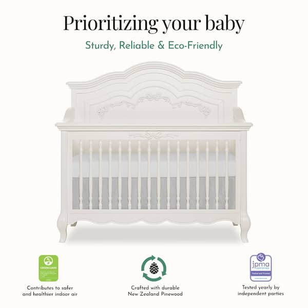 Ivory Lace 5 in-1 Convertible Crib - Aurora